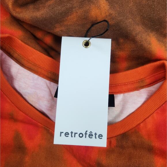 Retrofete Tie Dye T-Shirt in Sepia Orange Size Small NWT Short Sleeve - Picture 7 of 9